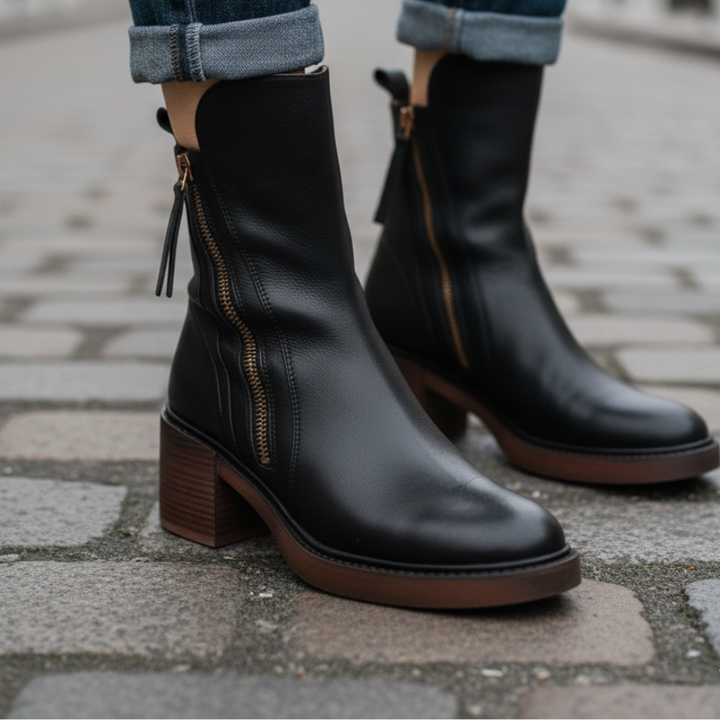 Ramona | Elegant Leather Ankle Boots