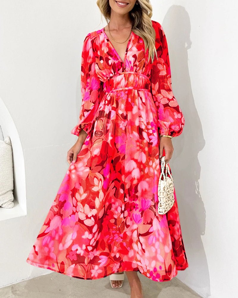 Daisy | Elegant Floral V-Neck Dress