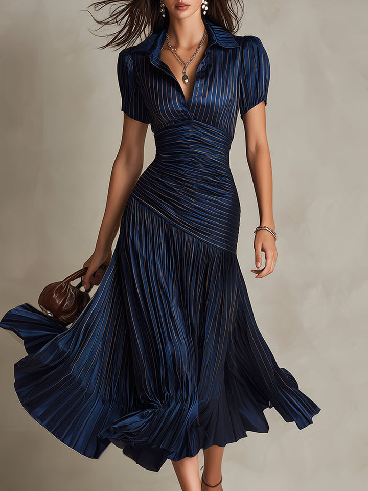 Grace | Timeless Striped Midi Elegance