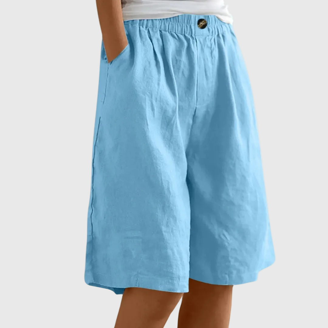 Clara | Elegant Cotton Linen Shorts