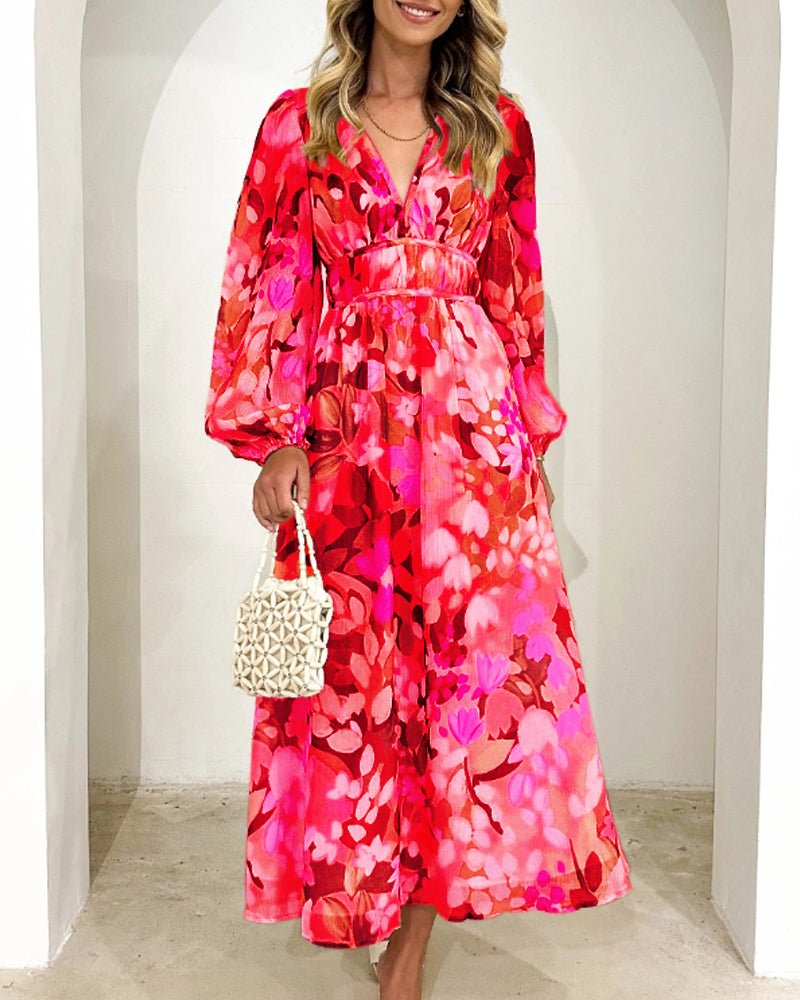 Daisy | Elegant Floral V-Neck Dress