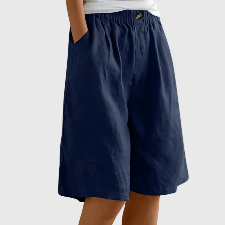 Clara | Elegant Cotton Linen Shorts