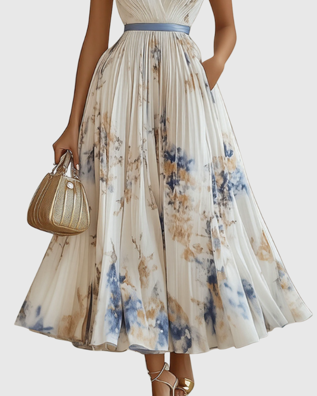 Penny | Elegant Pleated Maxi Dress