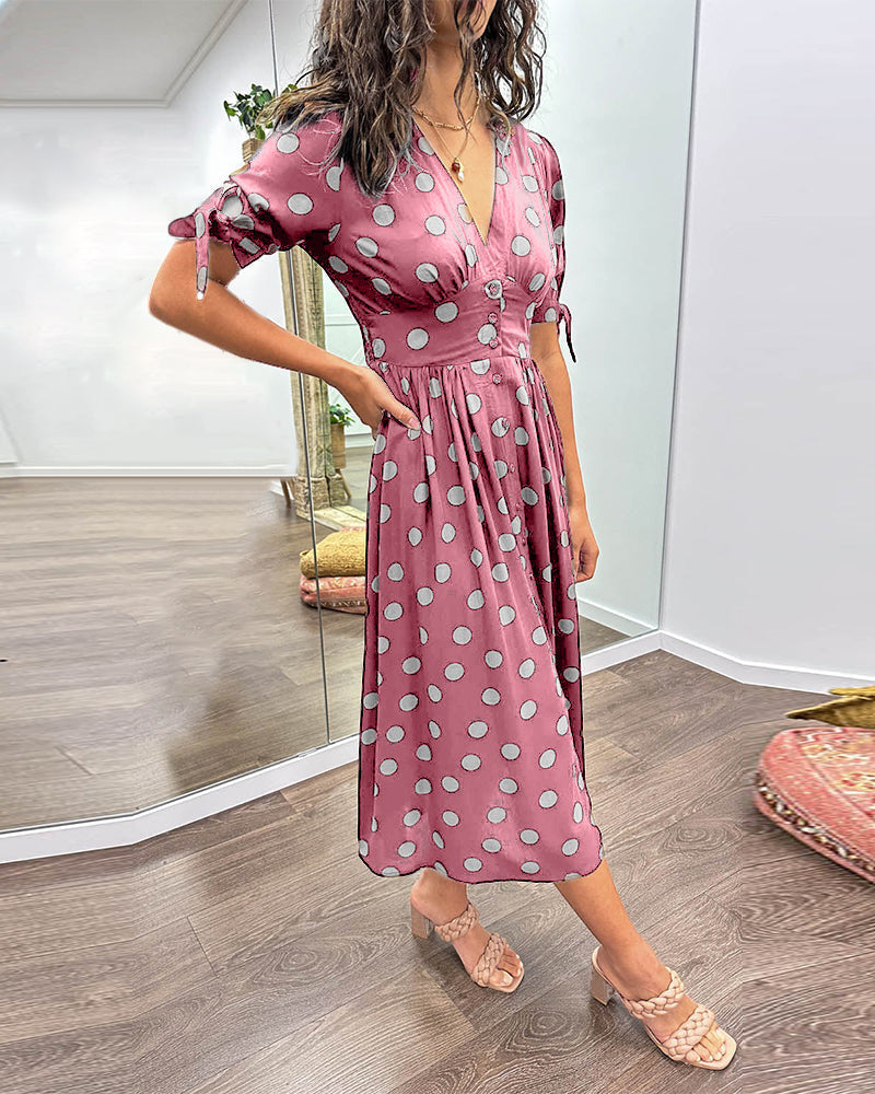 Amara | Polka Dot Midi Dress