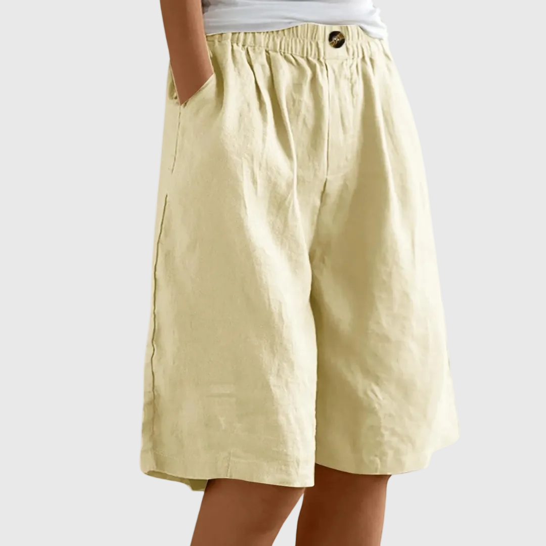 Clara | Elegant Cotton Linen Shorts