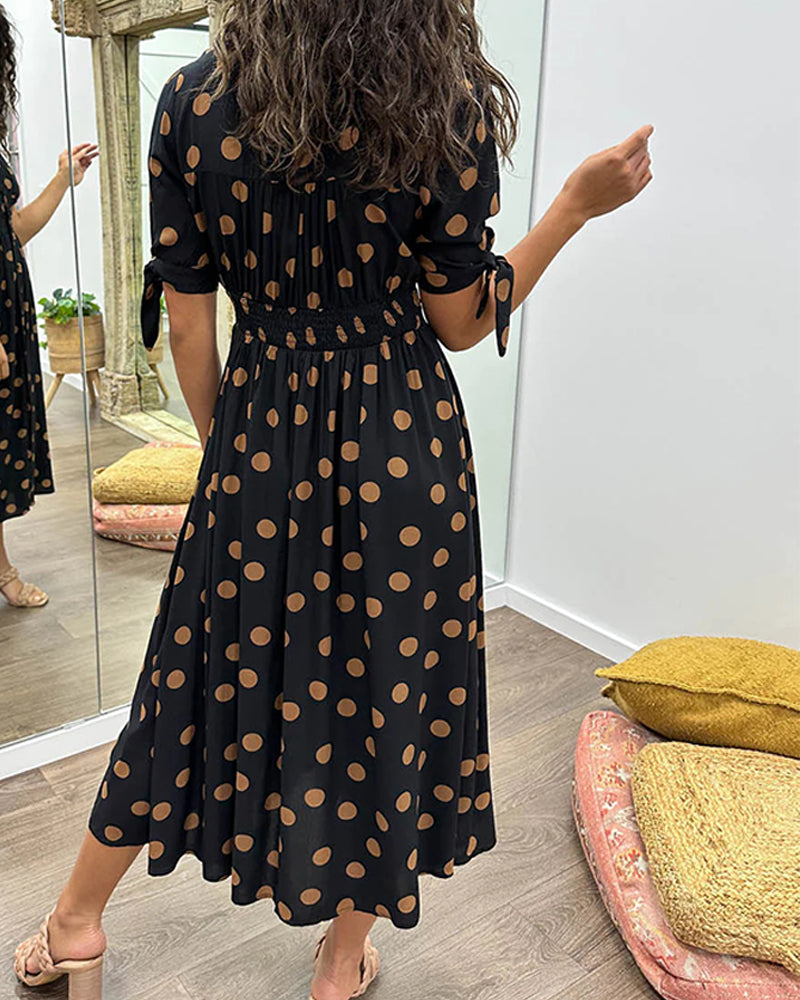 Amara | Polka Dot Midi Dress