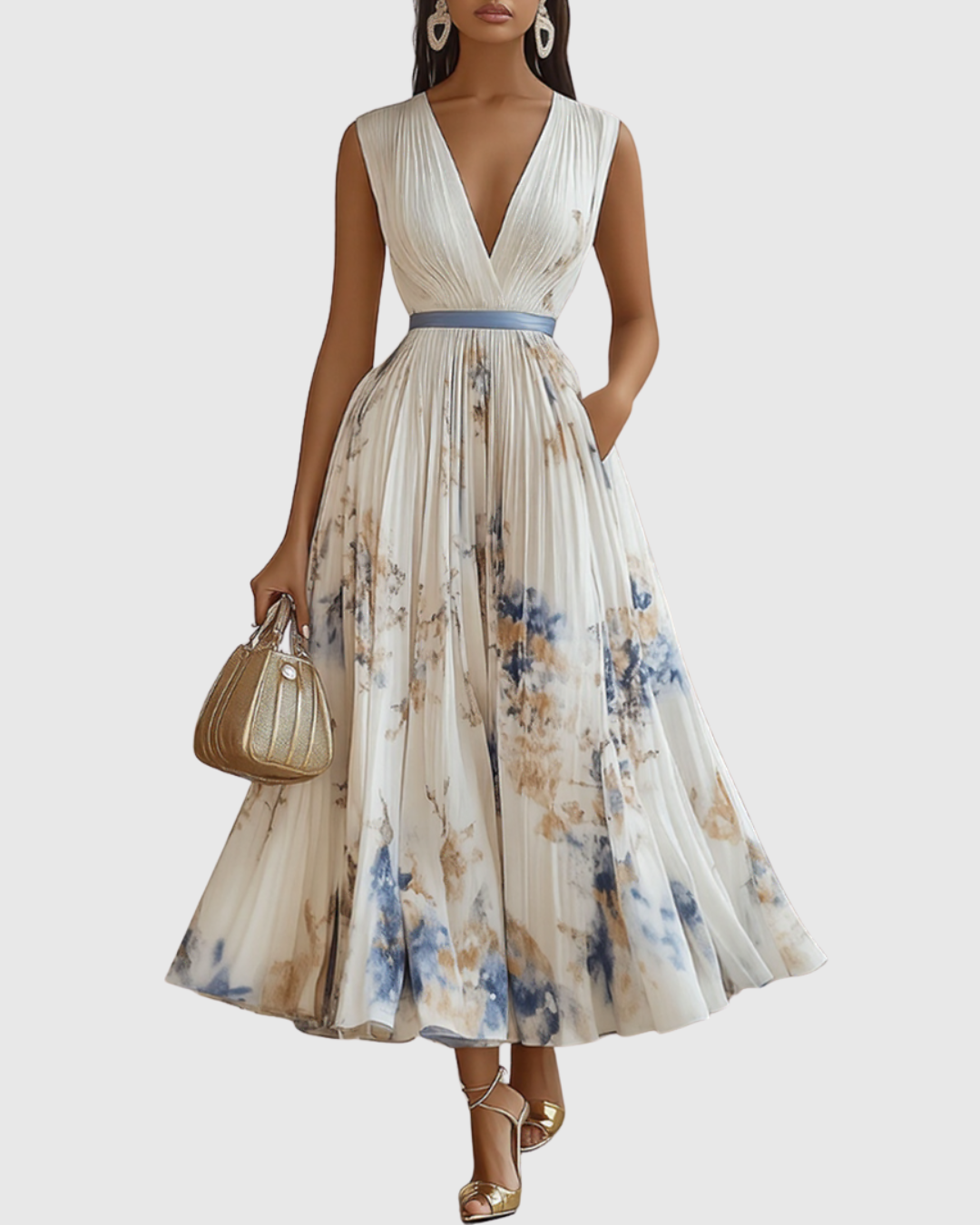 Penny | Elegant Pleated Maxi Dress