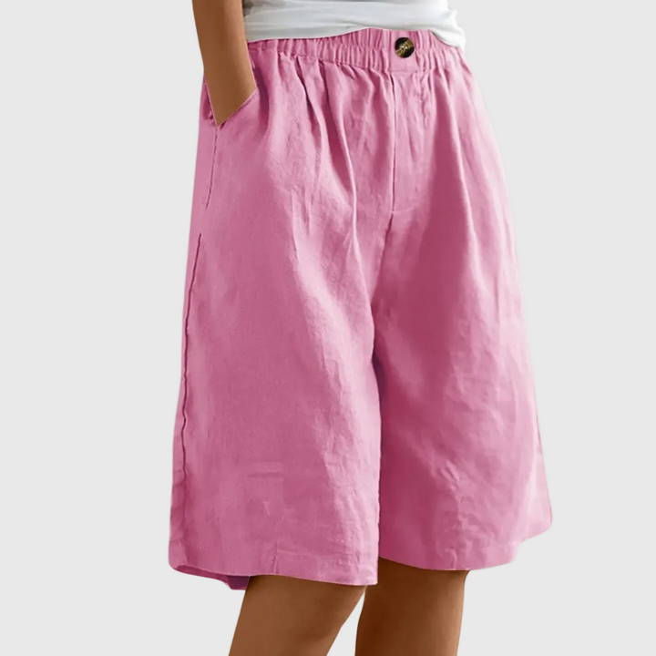 Clara | Elegant Cotton Linen Shorts