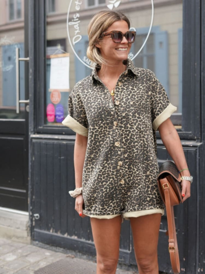 Jessie | Shirt Dress with Leopard Print