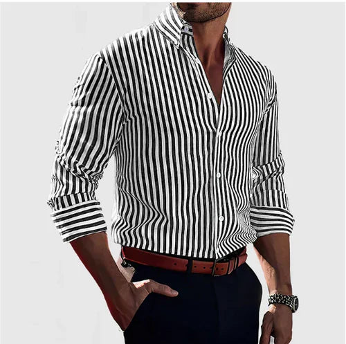 Mateo | Refined Vertical Stripe Shirt