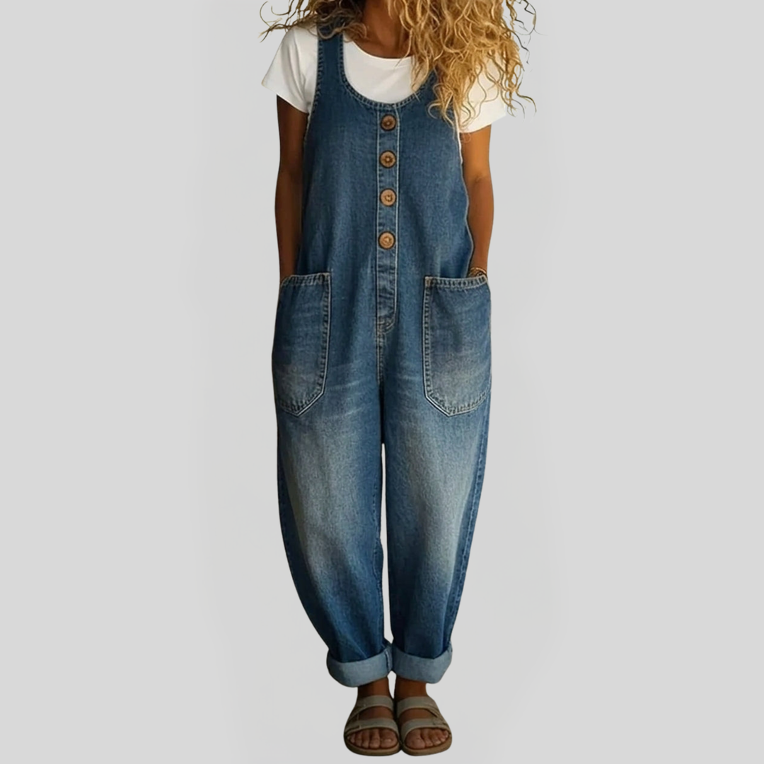 Lenna | Vintage Cotton Denim Jumpsuit