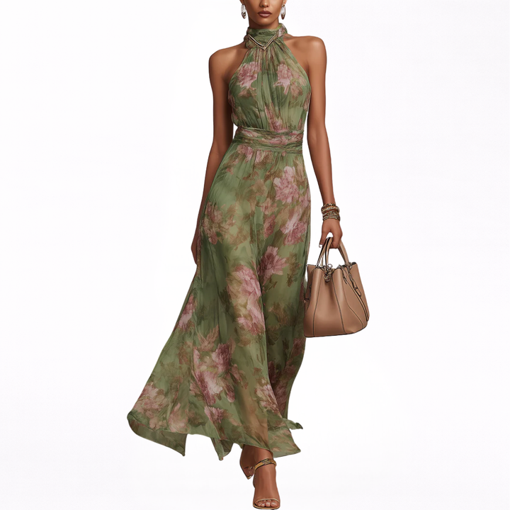 Livia | Elegant Halter Maxi Dress