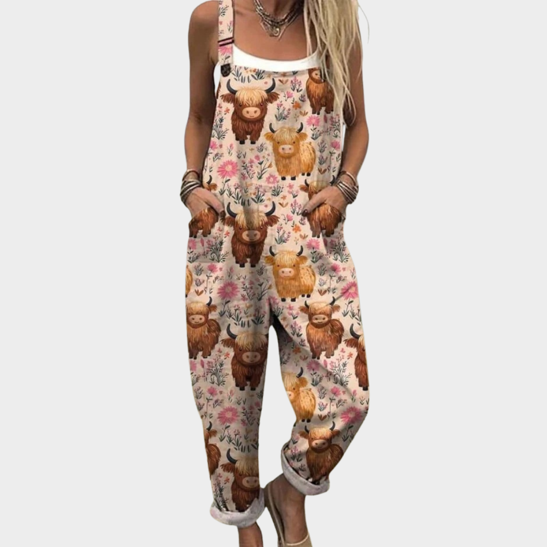 Comfortable Printed Work Jumpsuit