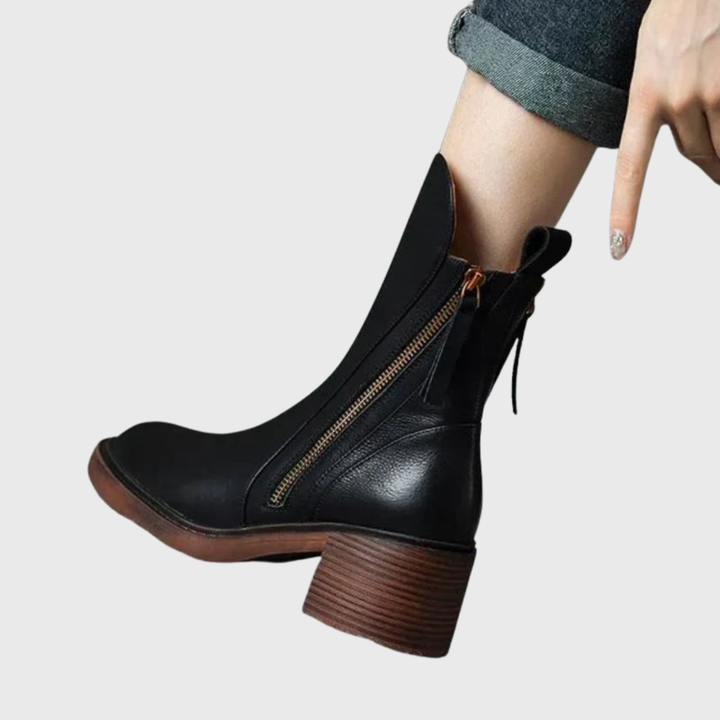 Ramona | Elegant Leather Ankle Boots