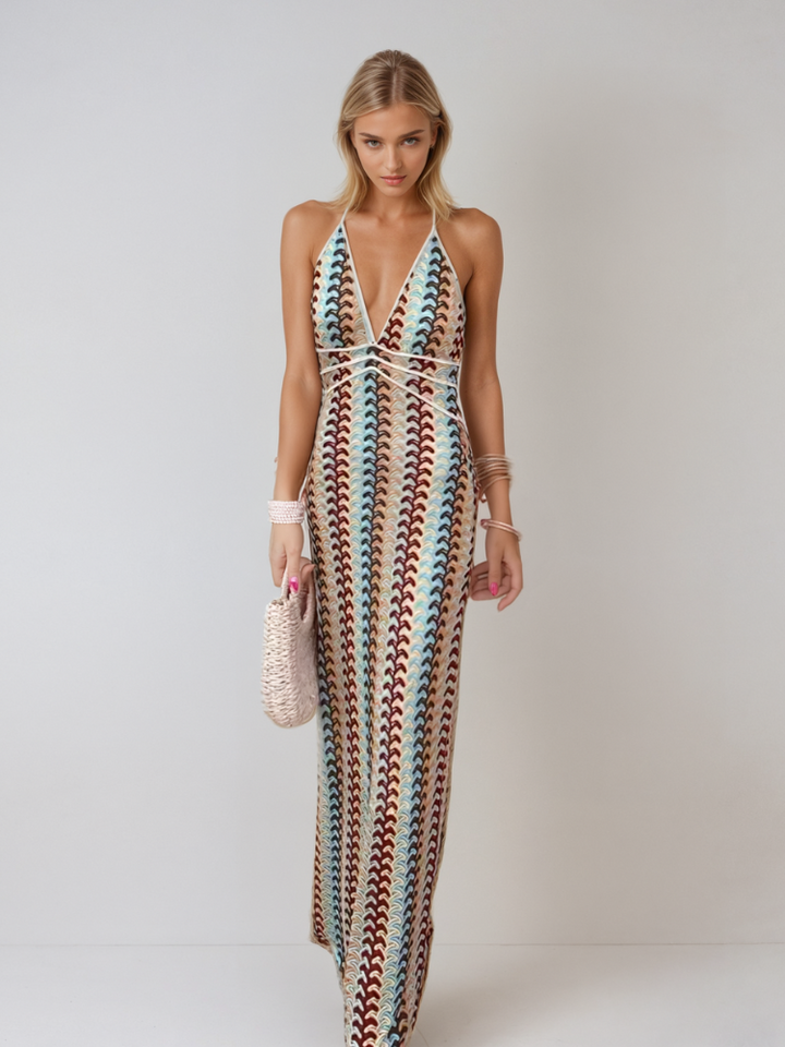 Frankie | Elegant Backless Maxi Dress