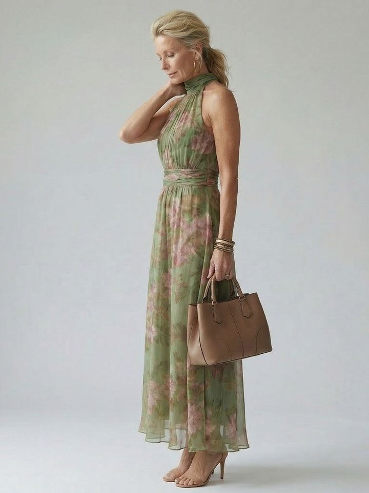 Charlotte | Gathered Halter Midi Dress