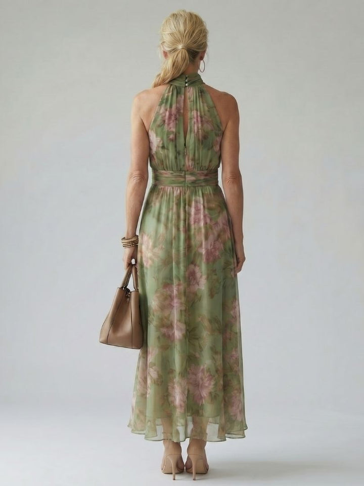 Charlotte | Gathered Halter Midi Dress