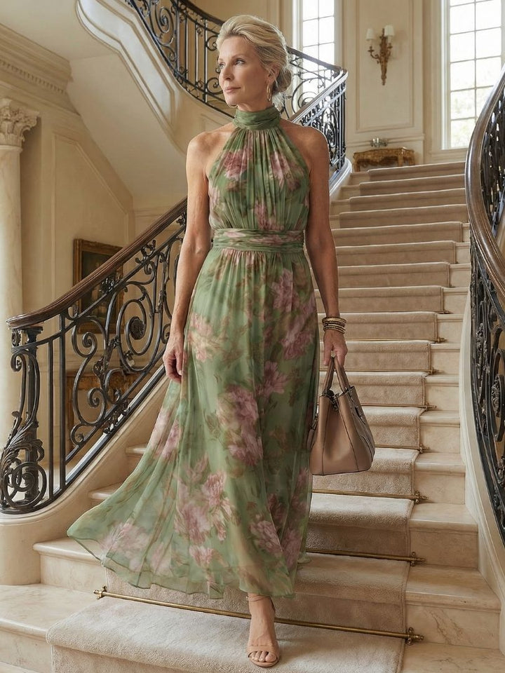 Charlotte | Gathered Halter Midi Dress