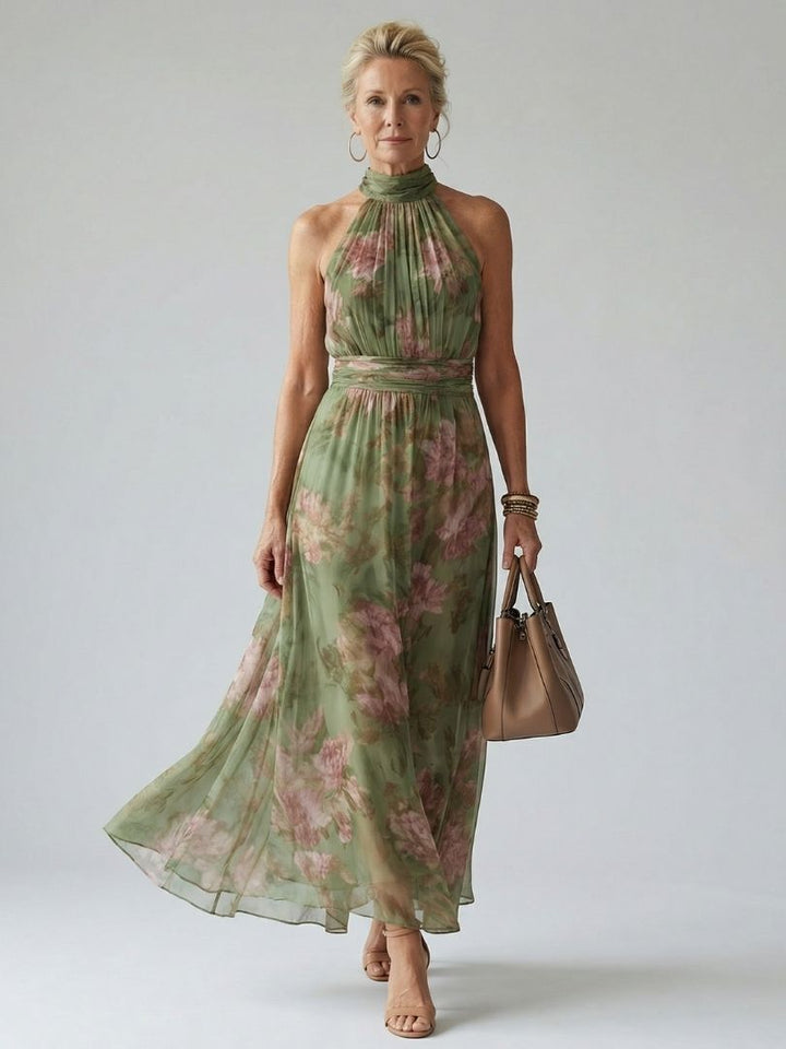 Charlotte | Gathered Halter Midi Dress