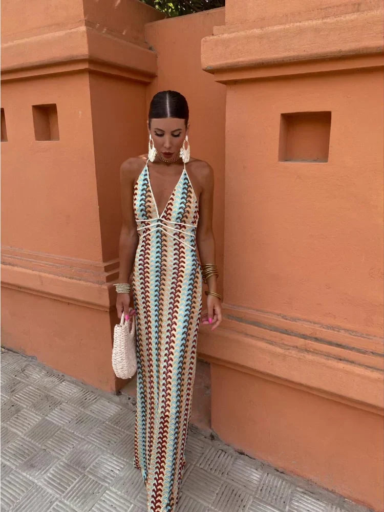Frankie | Elegant Backless Maxi Dress