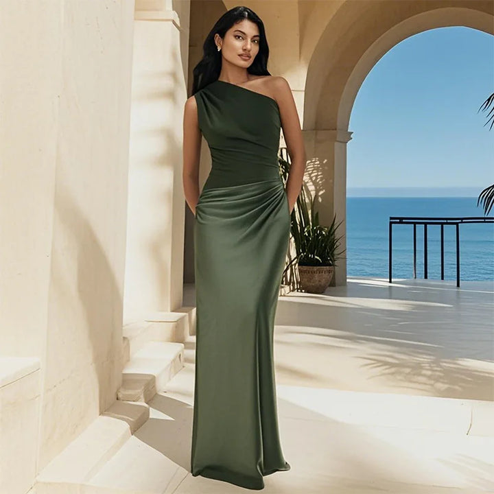 Maxi Dress with Guilt in Satin
