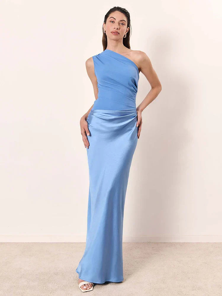 Maxi Dress with Guilt in Satin