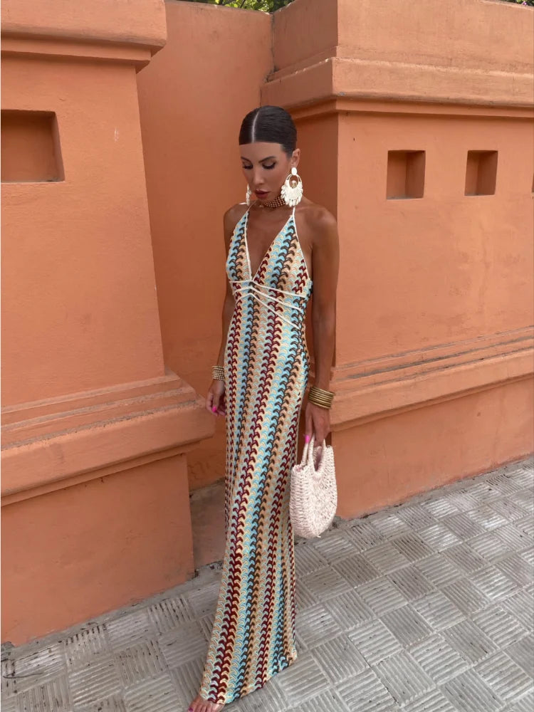 Frankie | Elegant Backless Maxi Dress
