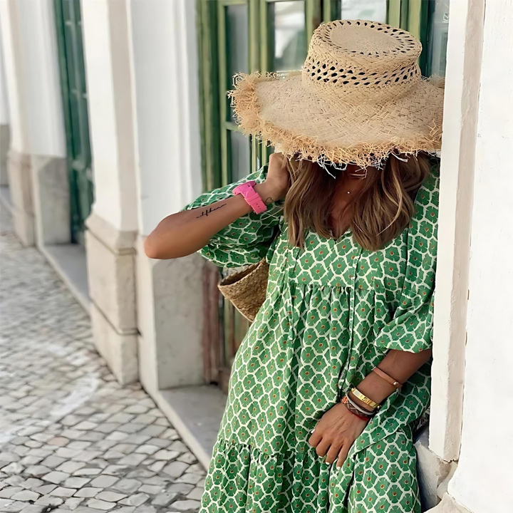 Madison | Boho Maxi Dress with Puff Sleeves