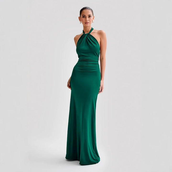 Lydia | Curvy Silk Dress with Halter