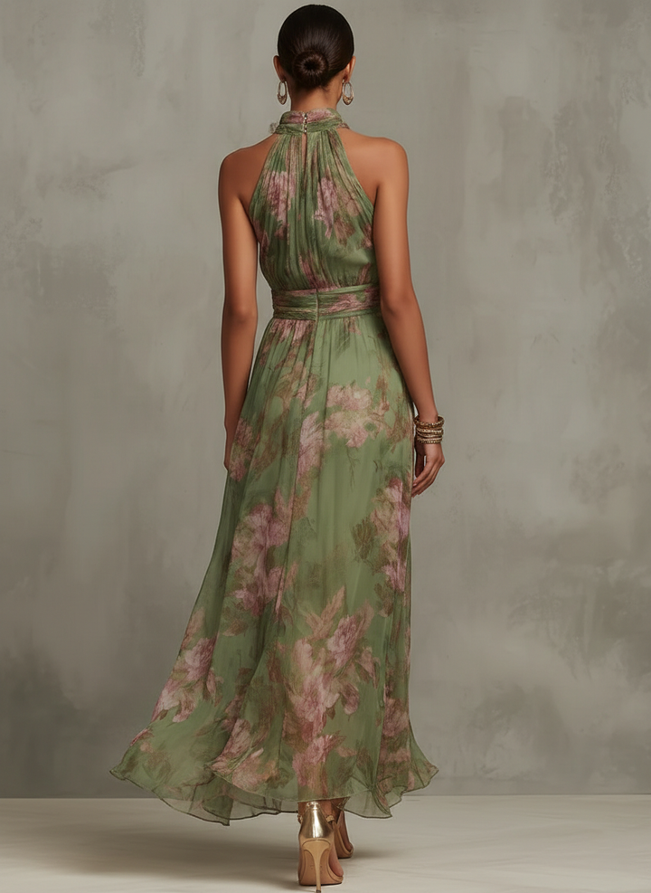 Iris | Elegant Halter Maxi Dress
