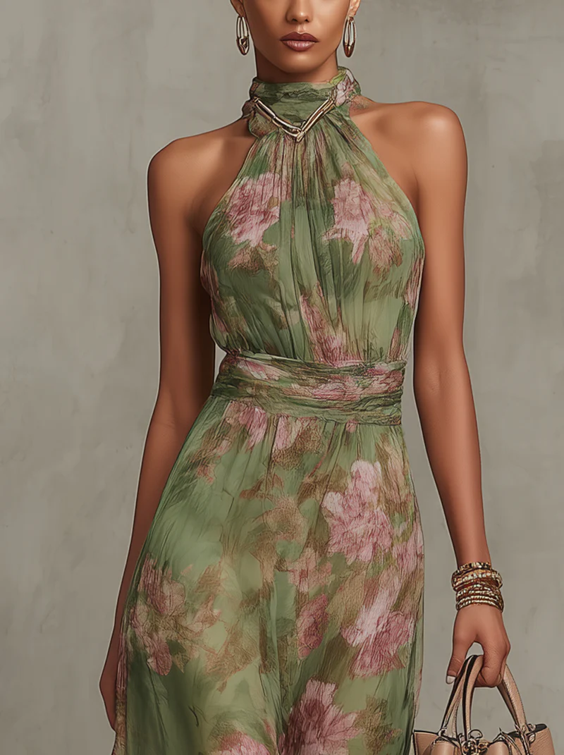 Serena | Elegant Halter Maxi Dress