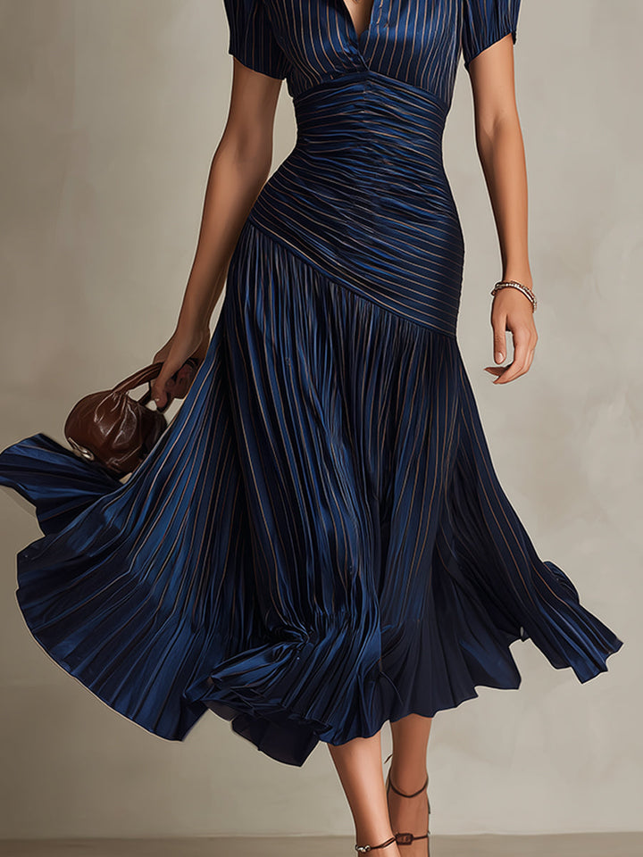 Adriana | Timeless Striped Midi Elegance