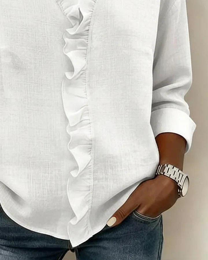 Ashley | Blouse with Ruffles V-Neck