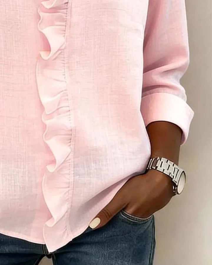 Ashley | Blouse with Ruffles V-Neck