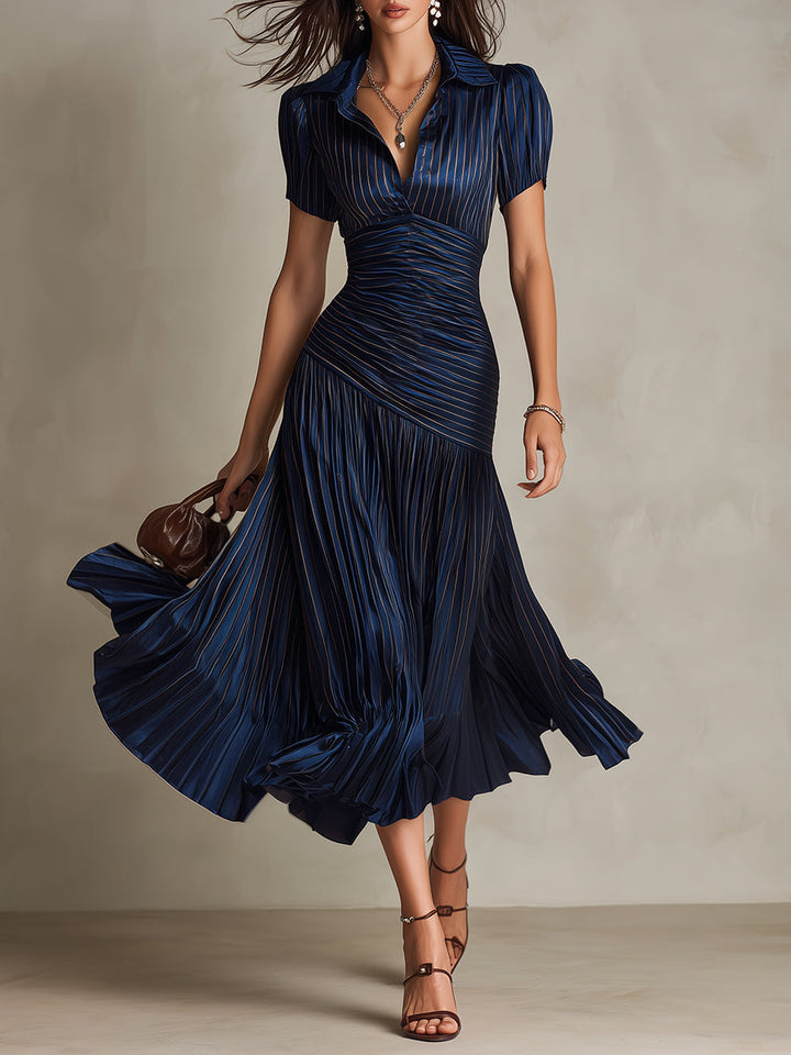 Grace | Timeless Striped Midi Elegance