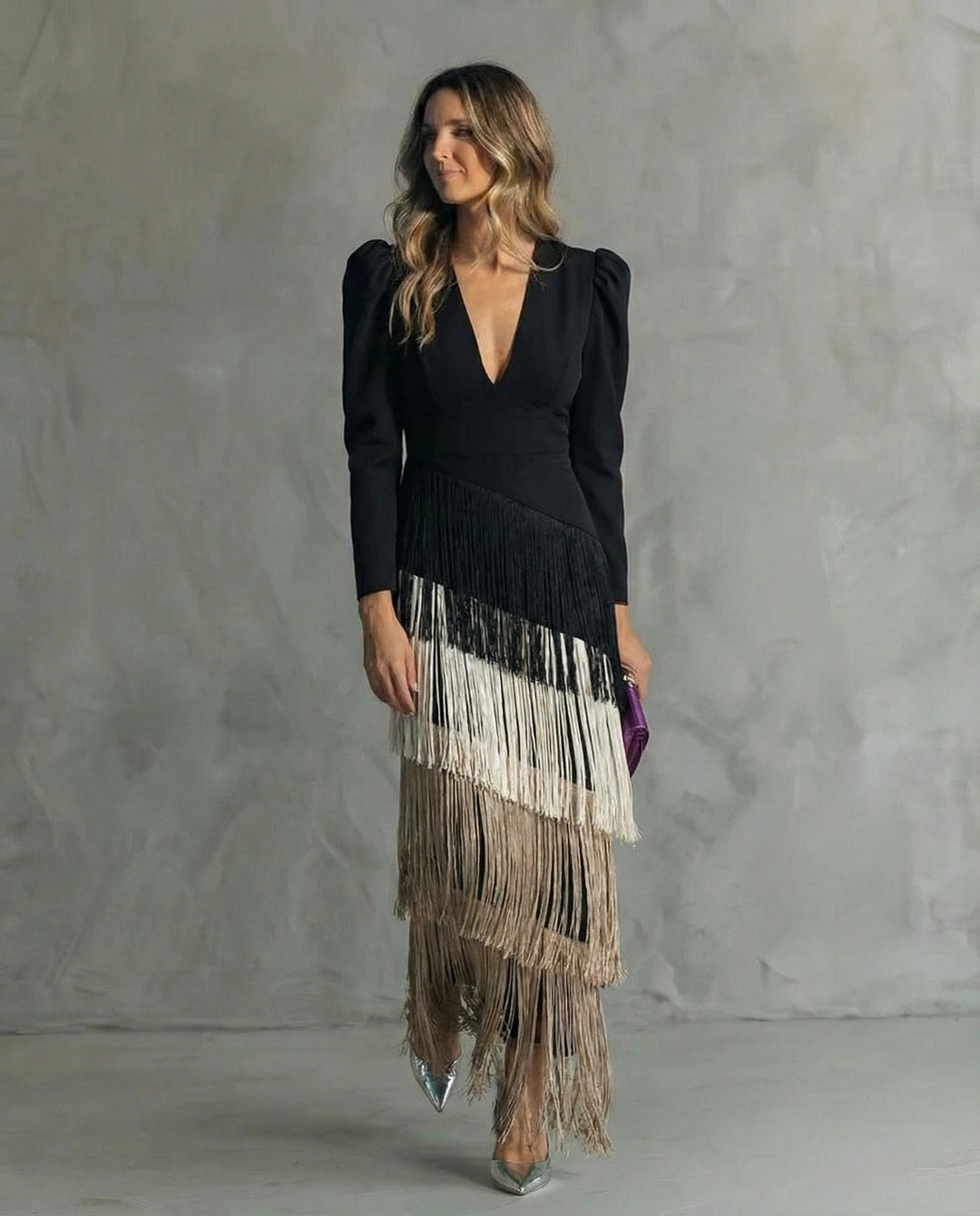 Ciara | Elegant Dress With Fringe Details