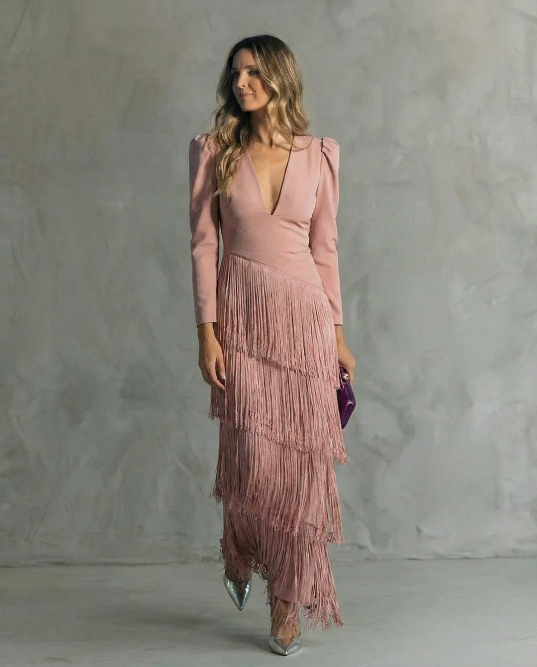 Ciara | Elegant Dress With Fringe Details