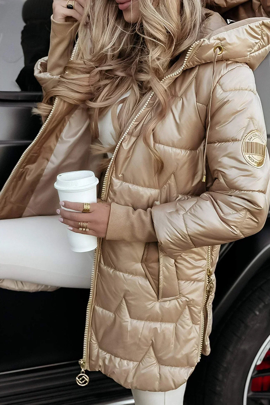 Samantha | Elegant Coat with Hood and Padding