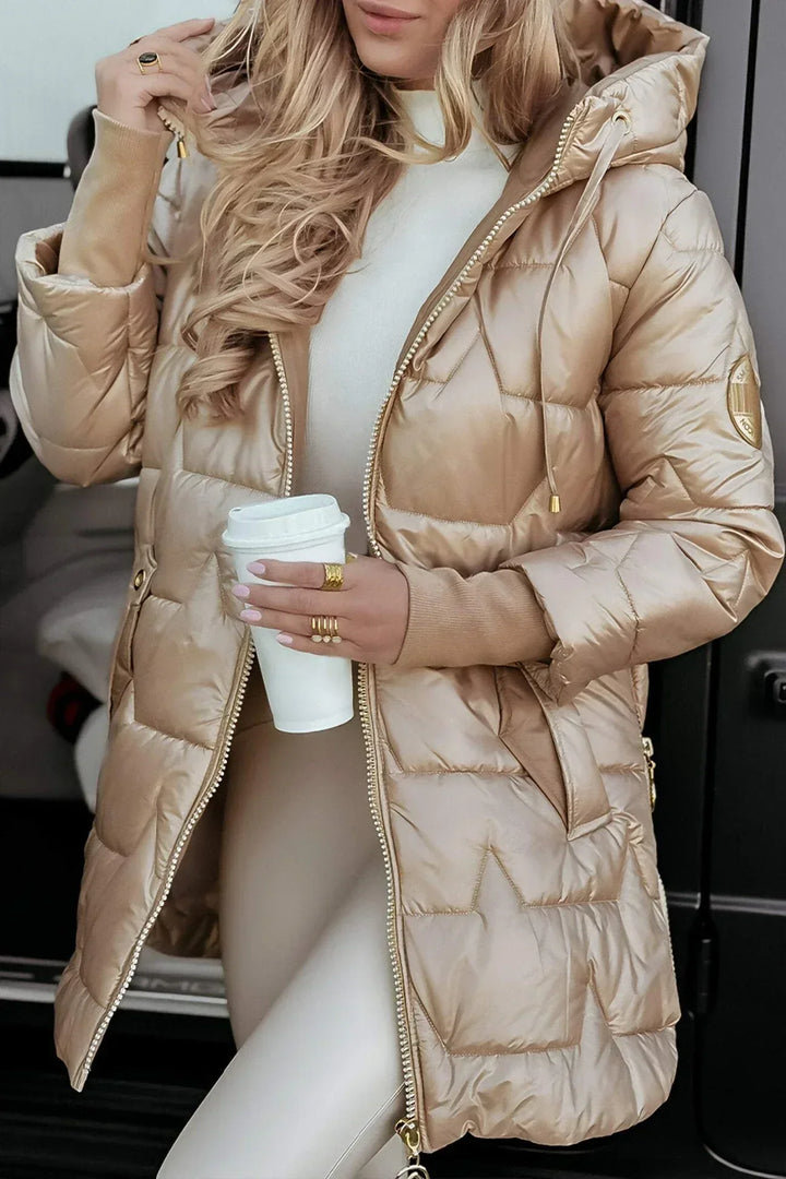 Samantha | Elegant Coat with Hood and Padding
