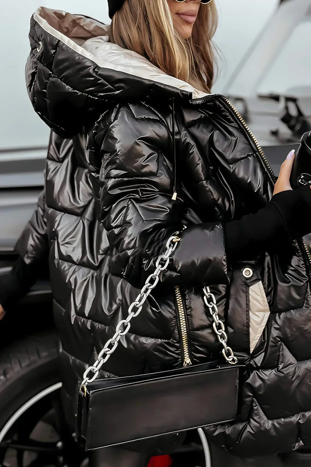 Samantha | Elegant Coat with Hood and Padding