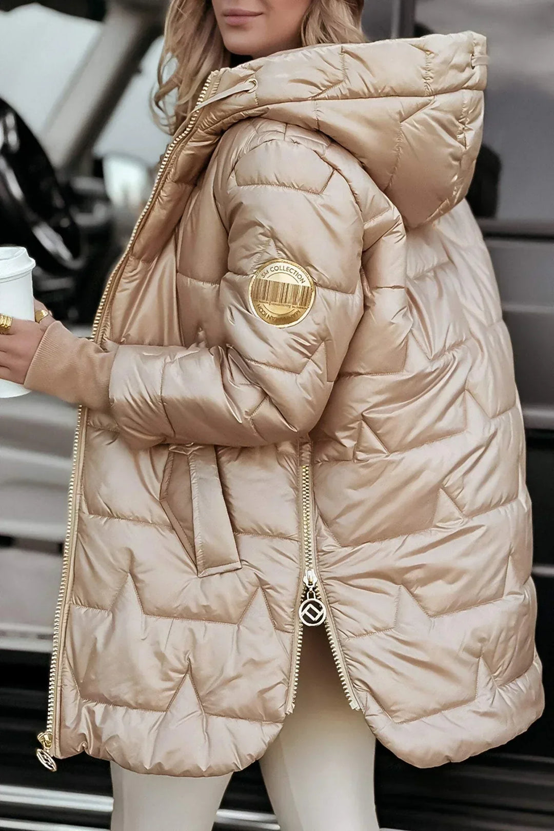 Samantha | Elegant Coat with Hood and Padding