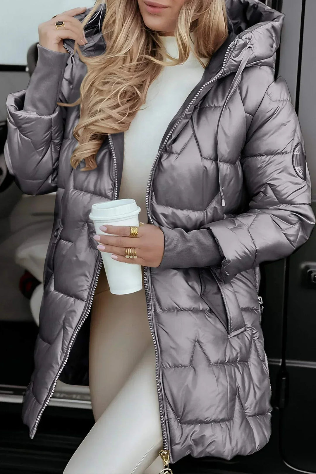 Samantha | Elegant Coat with Hood and Padding