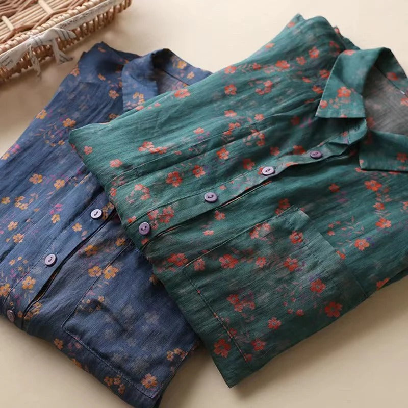 Florence | Floral Half-Placket Shirt