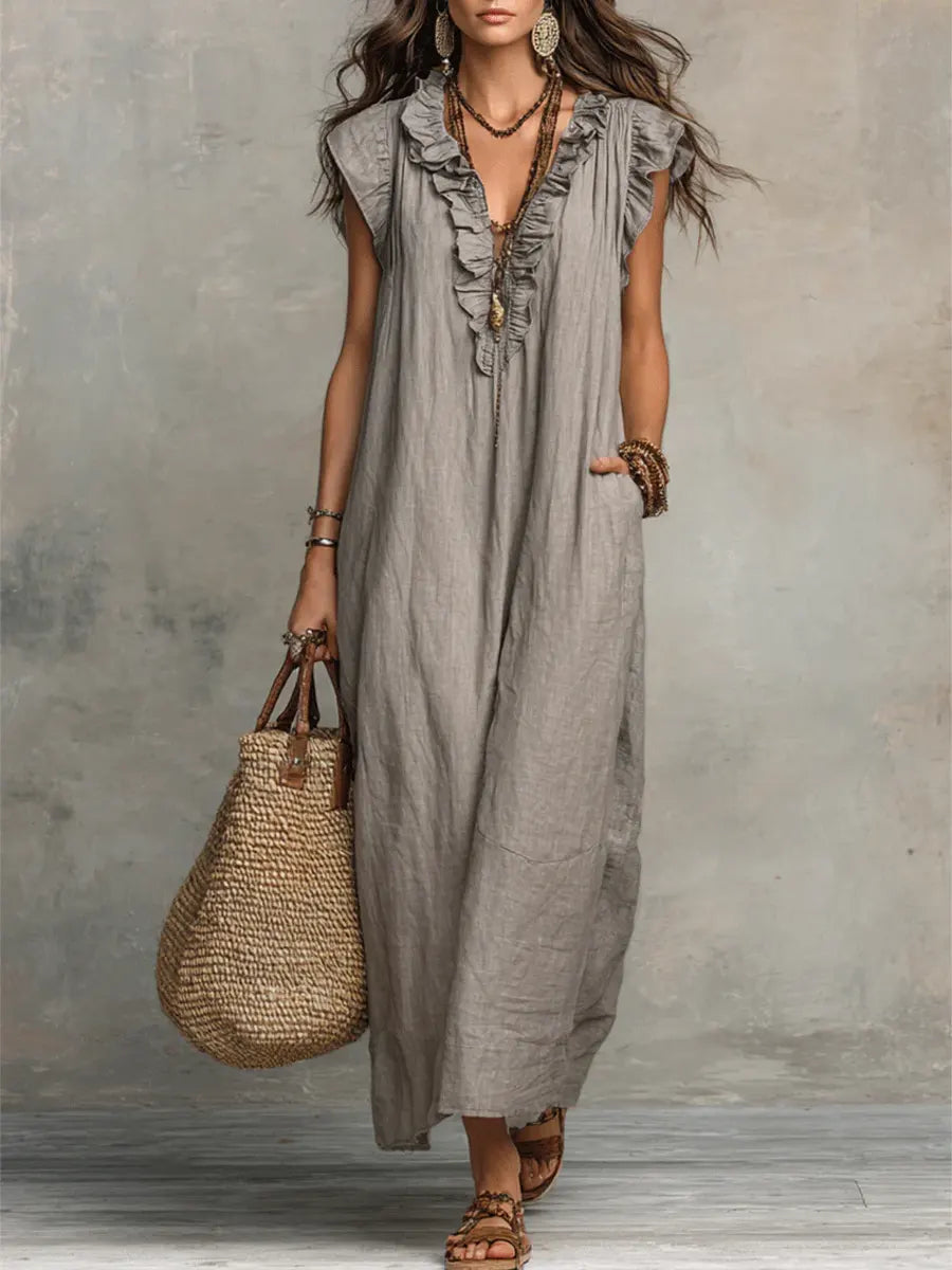 Camélia | Breathable linen maxi dress for summer