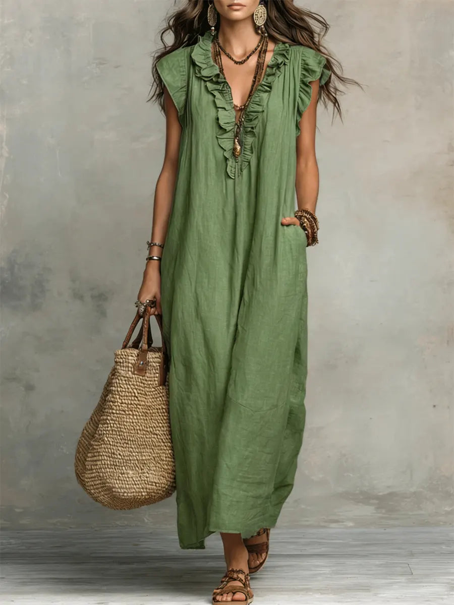 Camélia | Breathable linen maxi dress for summer