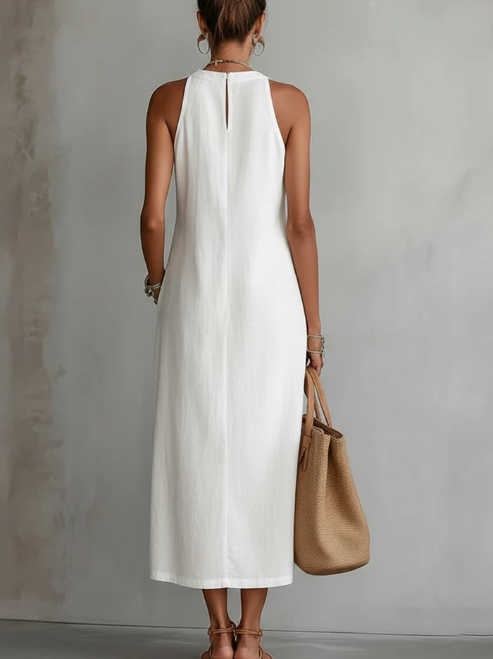 Bianca | Breathable Linen Midi Dress