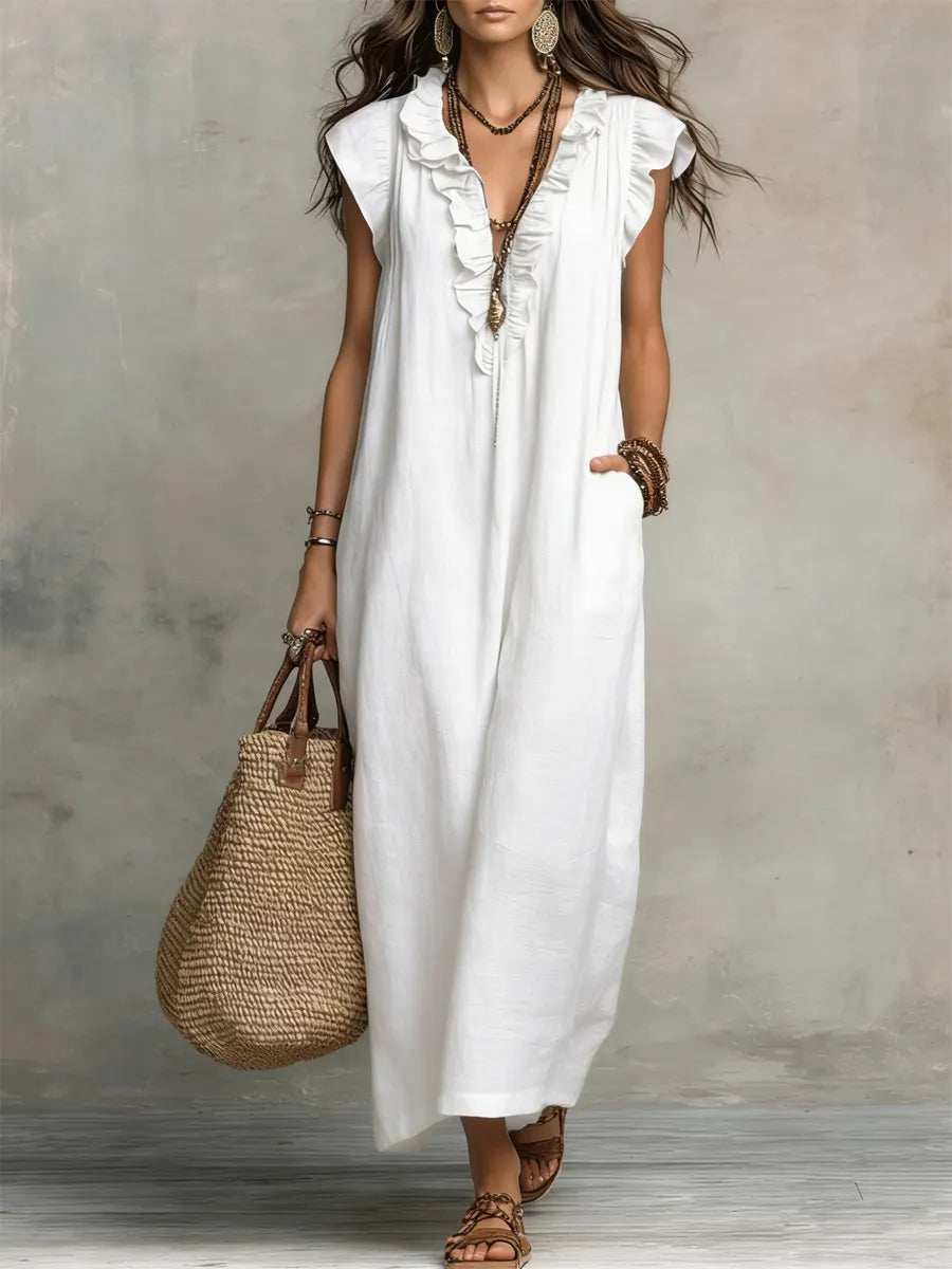 Camélia | Breathable linen maxi dress for summer